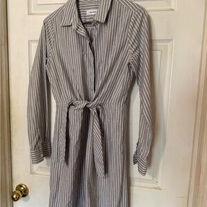 Calvin Klein Striped Long Sleeve Dress